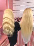 Mink Platinum Blonde Full Lace Straight Wig (10A)